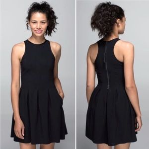 Lululemon | Here to There Tennis Dress Black Pleated Size 4/6 RARE Style